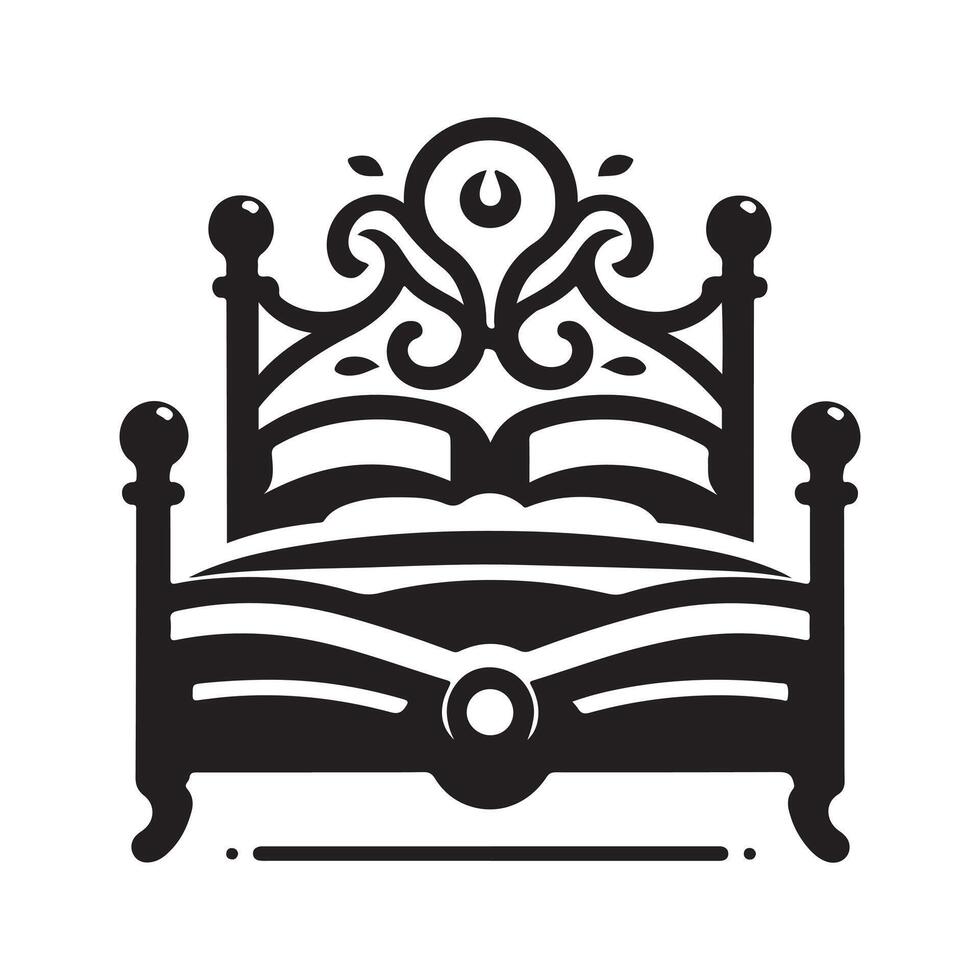 Black Bed Illustration vector
