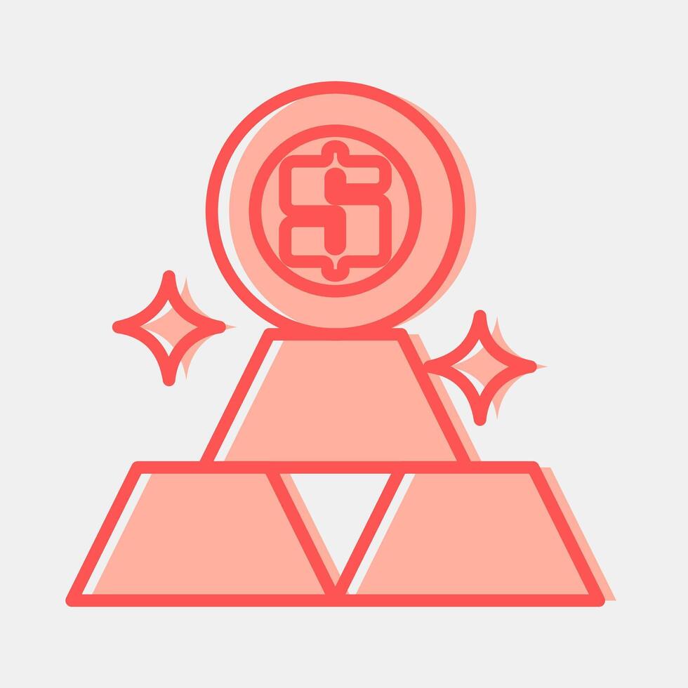 Icon gold price. Economy elements. Icon in two tone style. vector