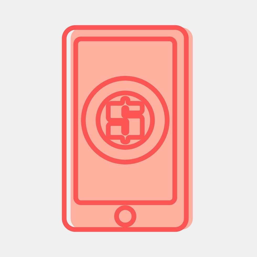 Icon online payment. Economy elements. Icon in two tone style. vector