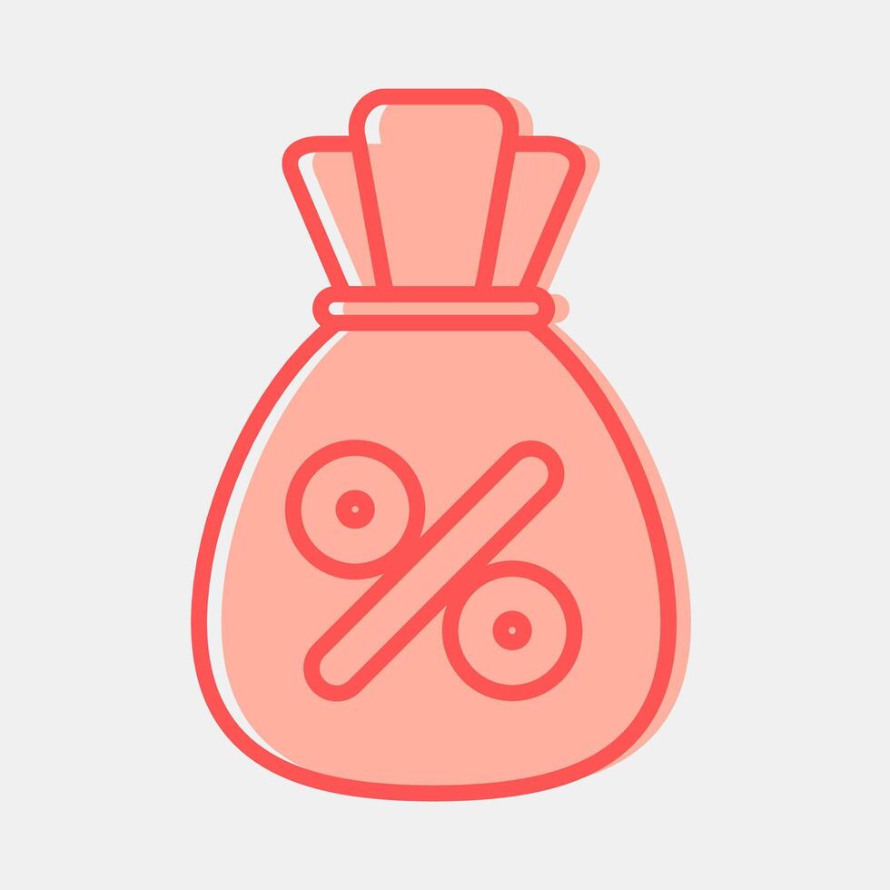 Icon interest rate. Economy elements. Icon in two tone style. vector