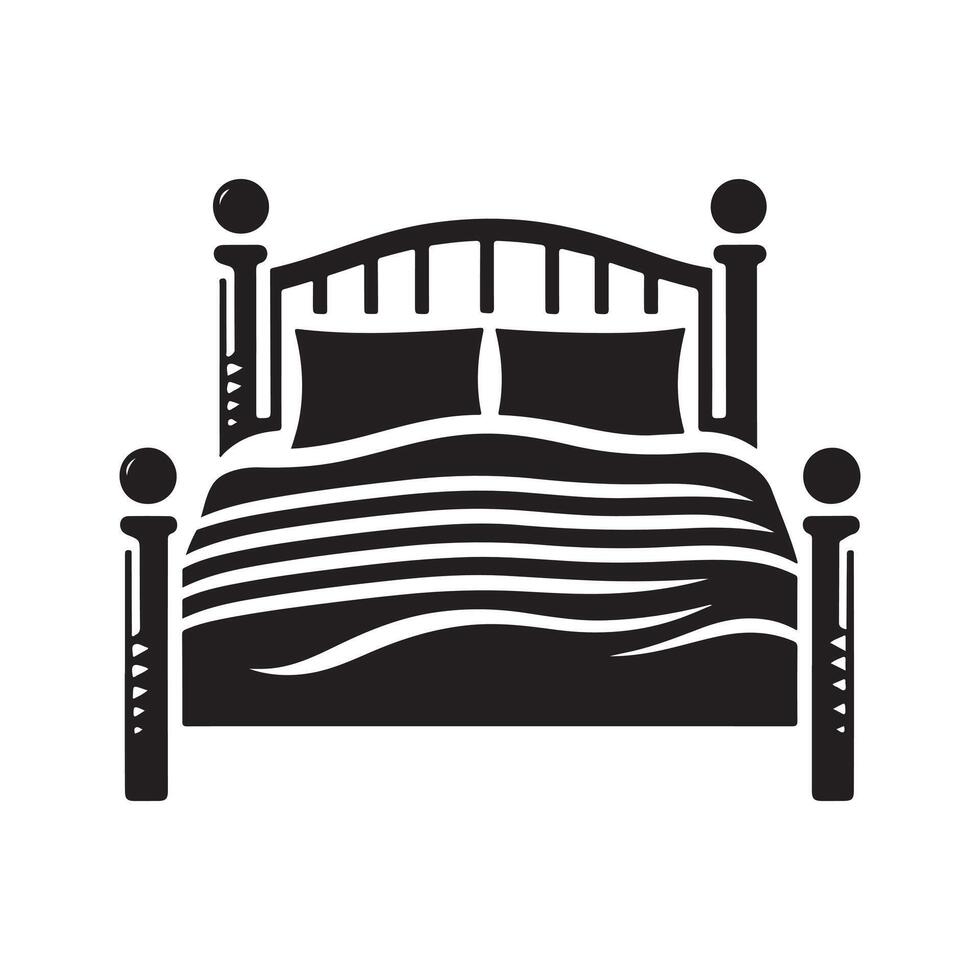 Modern Bed Black Design vector