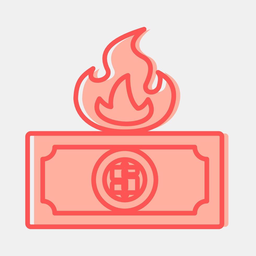 Icon inflation. Economy elements. Icon in two tone style. vector