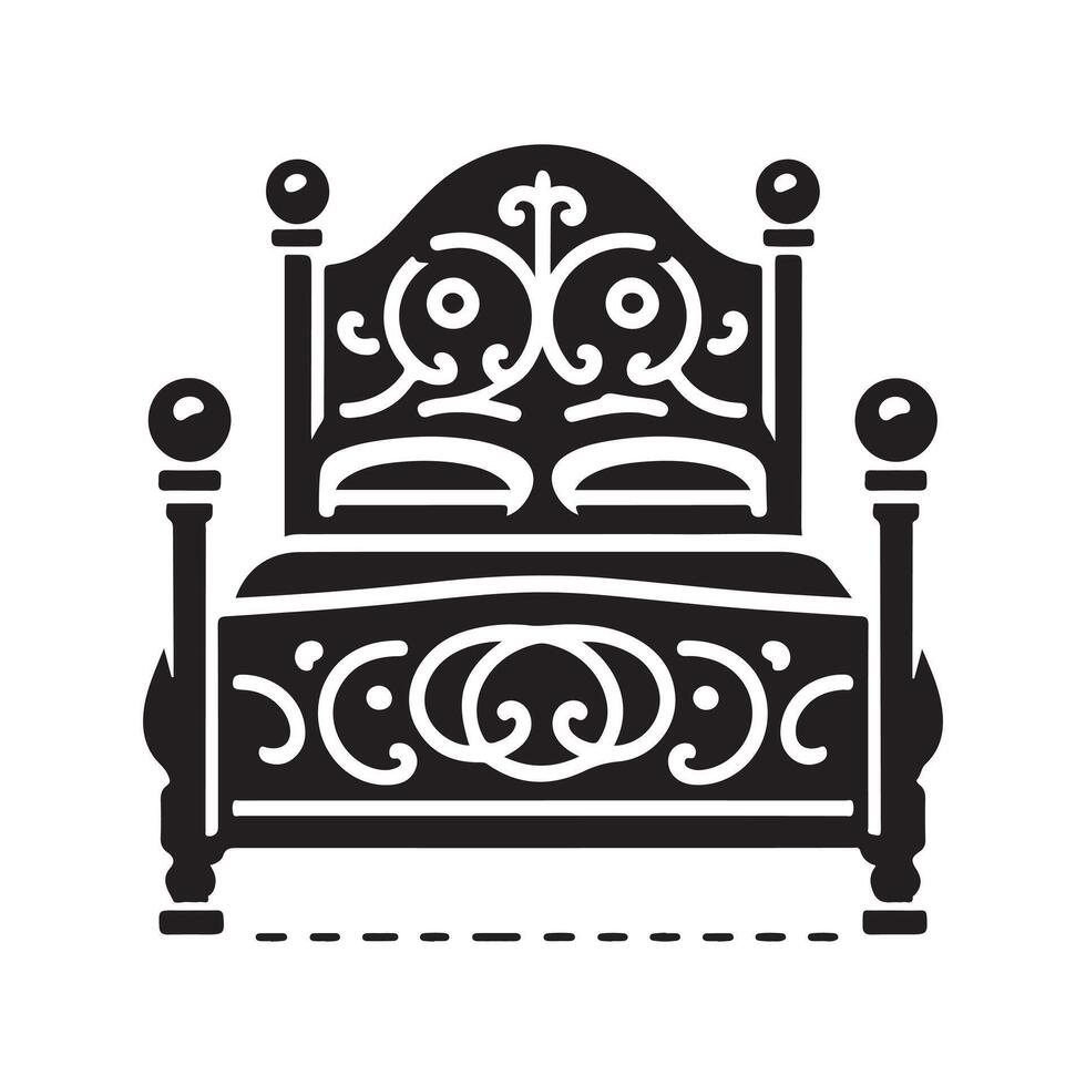 Bed Black Design Template vector