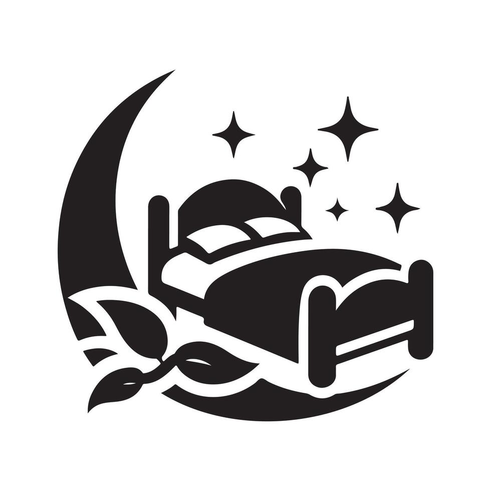Bed Black Silhouette Stock Image vector