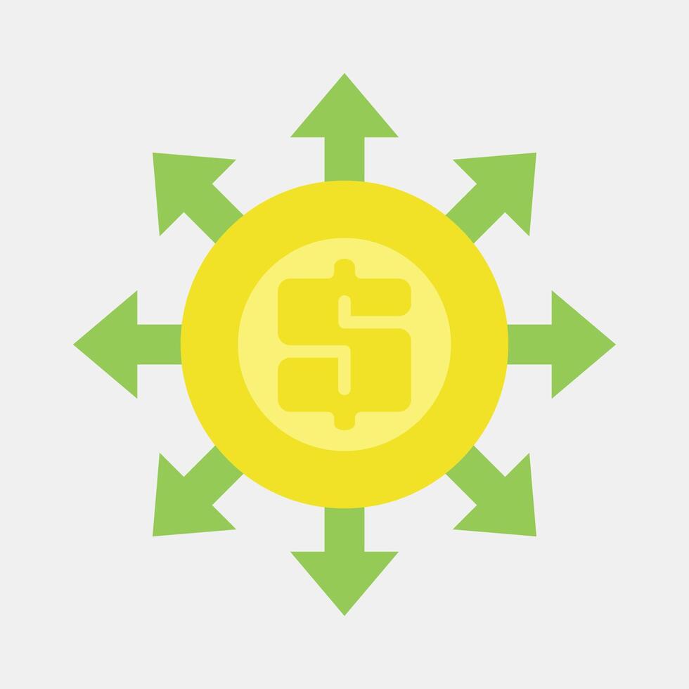 Icon money flow. Economy elements. Icon in flat style. vector
