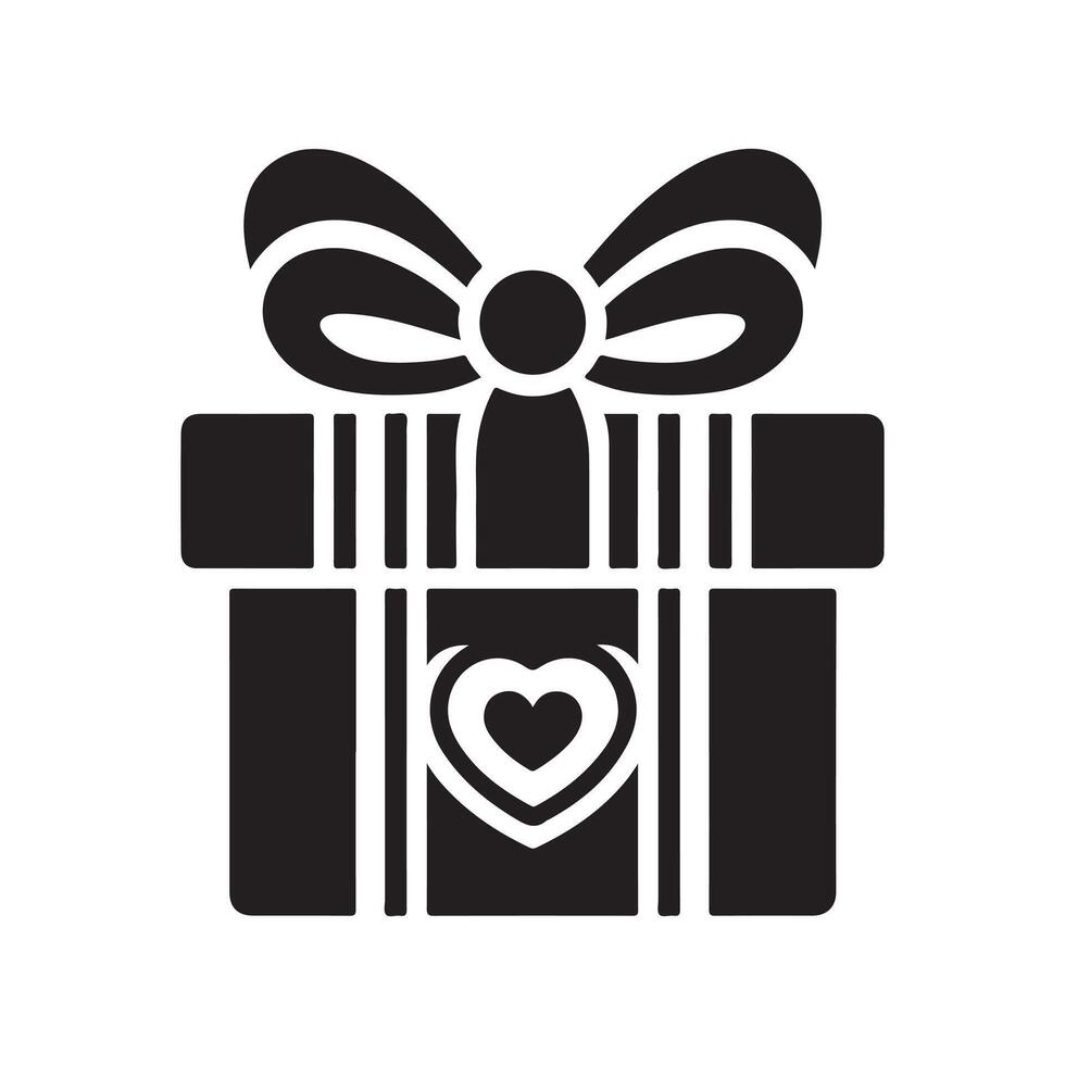 Gift Box Black Design Template vector