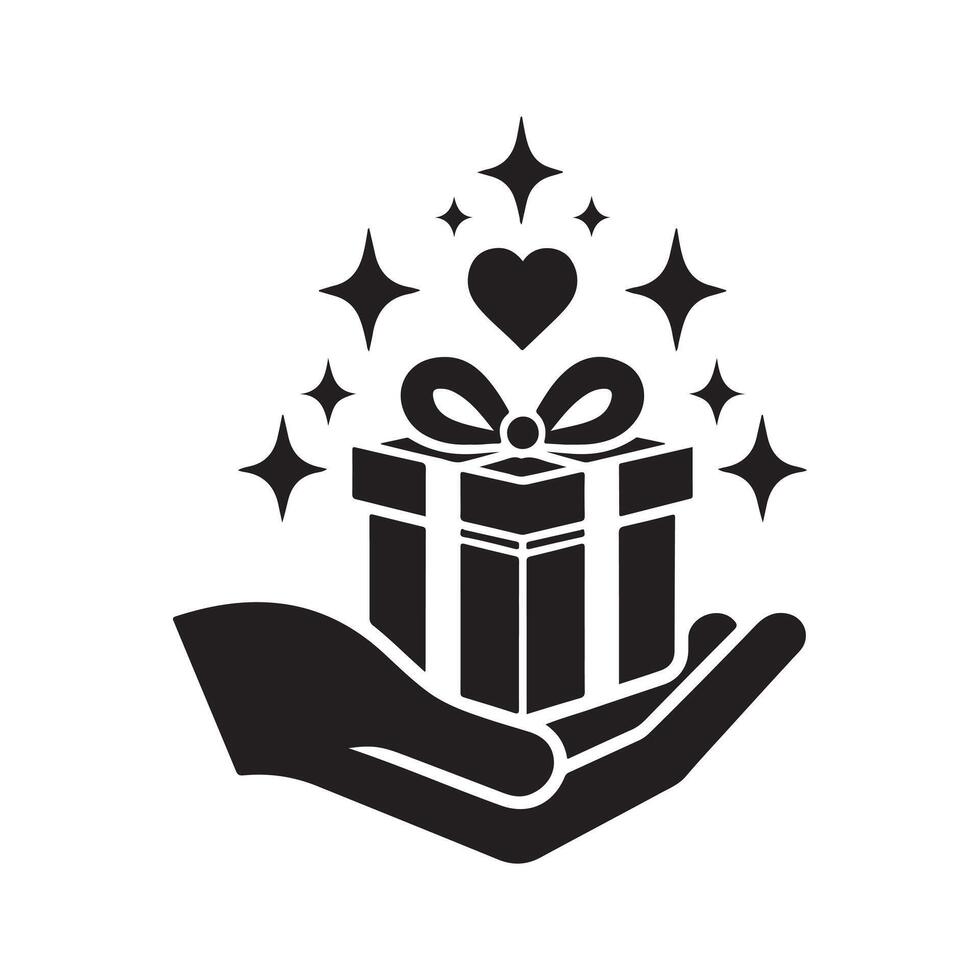 Gift Box Black for Digital Projects vector