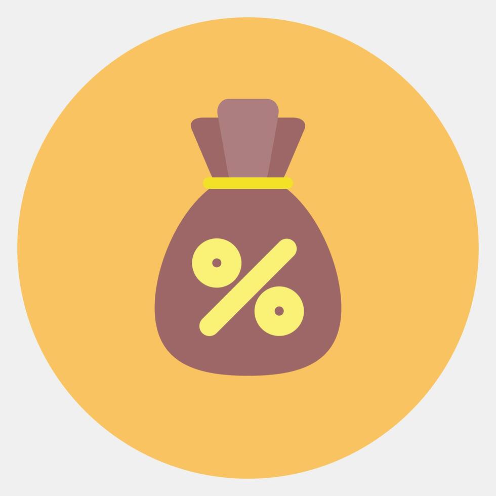 Icon interest rate. Economy elements. Icon in color mate style. vector