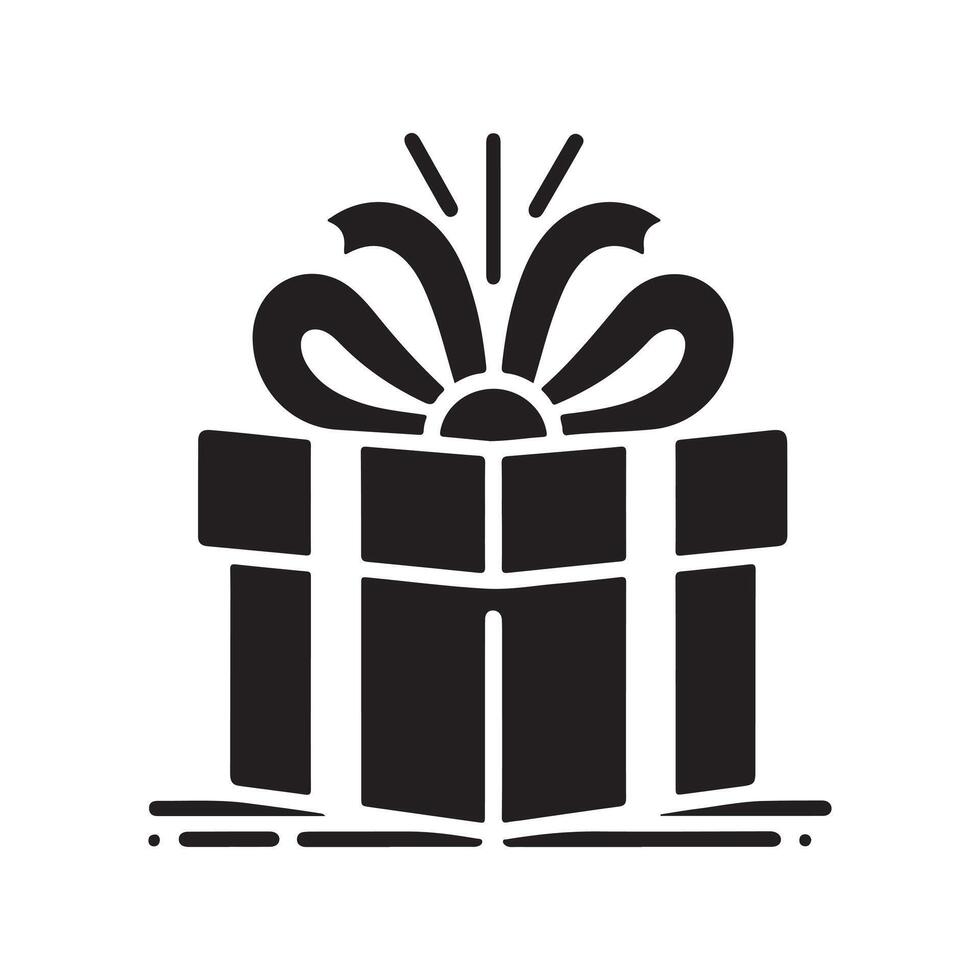Gift Box Black Art for Web Design vector