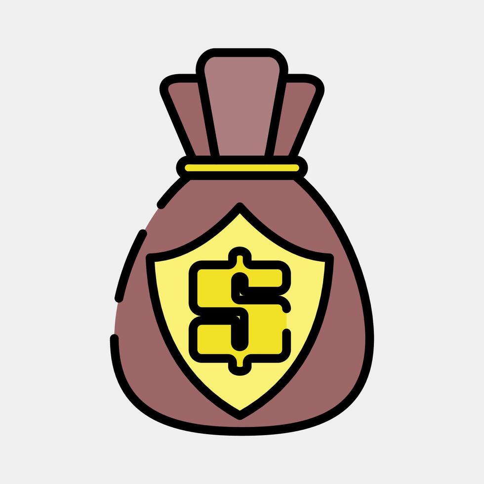 Icon insurance. Economy elements. Icon in filled line style. vector