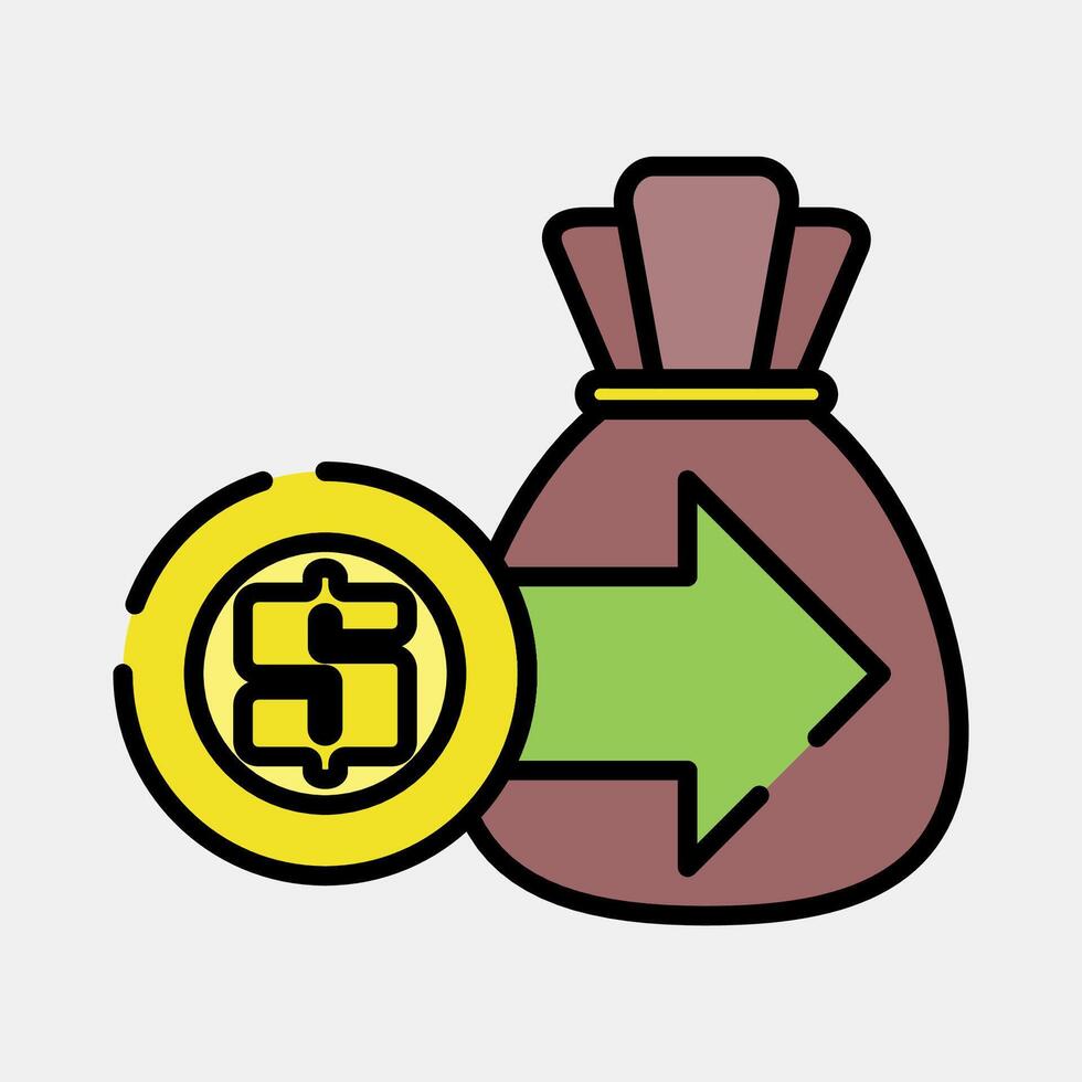 Icon income. Economy elements. Icon in filled line style. vector