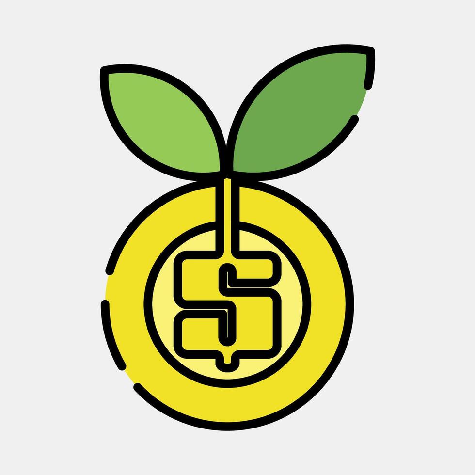 Icon money growth. Economy elements. Icon in filled line style. vector