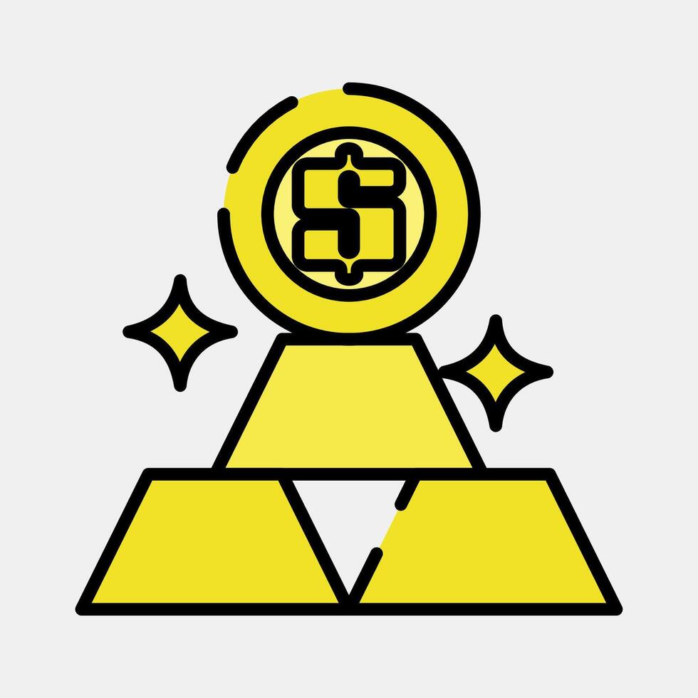 Icon gold price. Economy elements. Icon in filled line style. vector