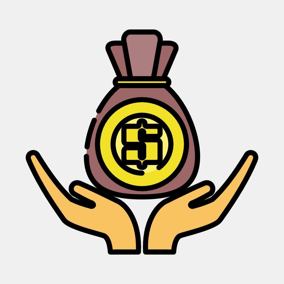 Icon investment. Economy elements. Icon in filled line style. vector