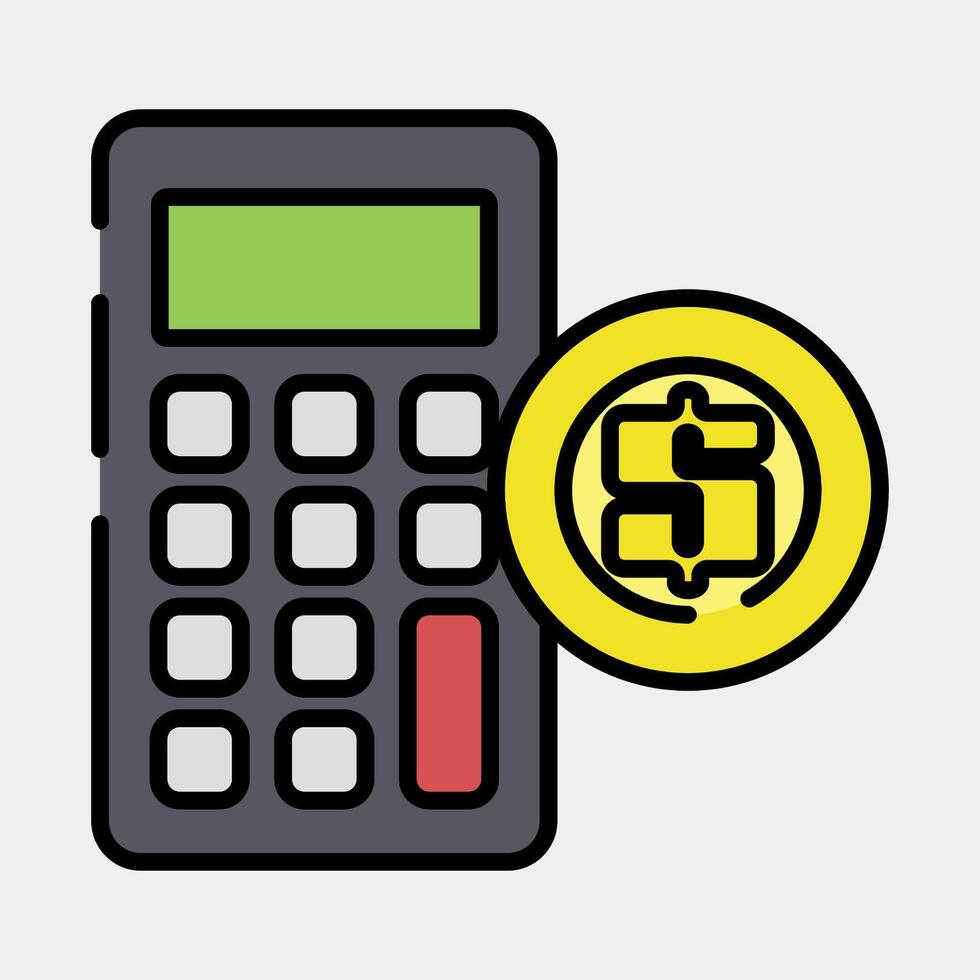 Icon accounting. Economy elements. Icon in filled line style. vector