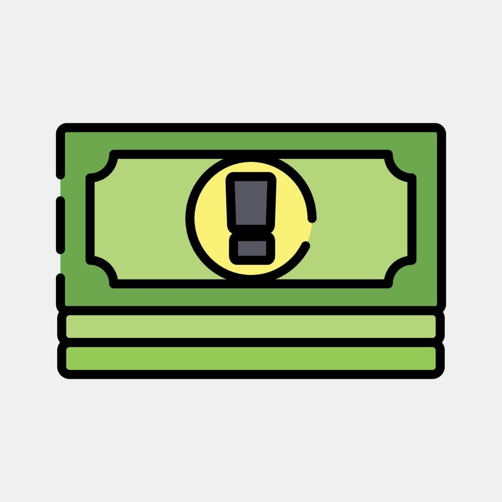 Icon crisis. Economy elements. Icon in filled line style. vector