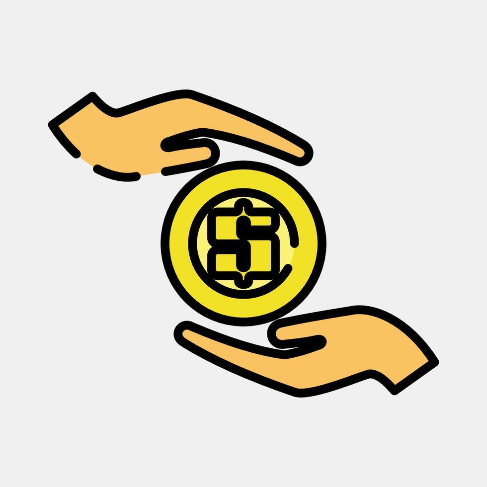 Icon payment. Economy elements. Icon in filled line style. vector