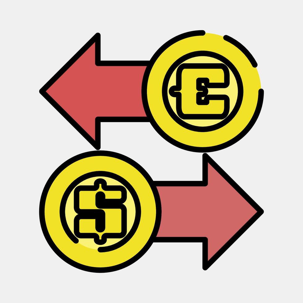 Icon exchange. Economy elements. Icon in filled line style. vector