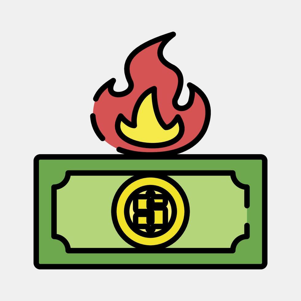 Icon inflation. Economy elements. Icon in filled line style. vector