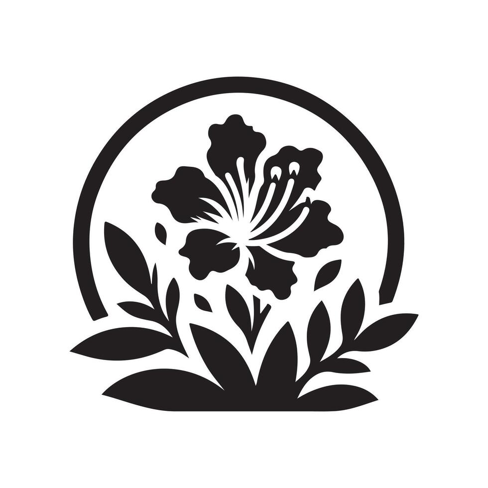 Azalea Black Silhouette for Creative Use vector