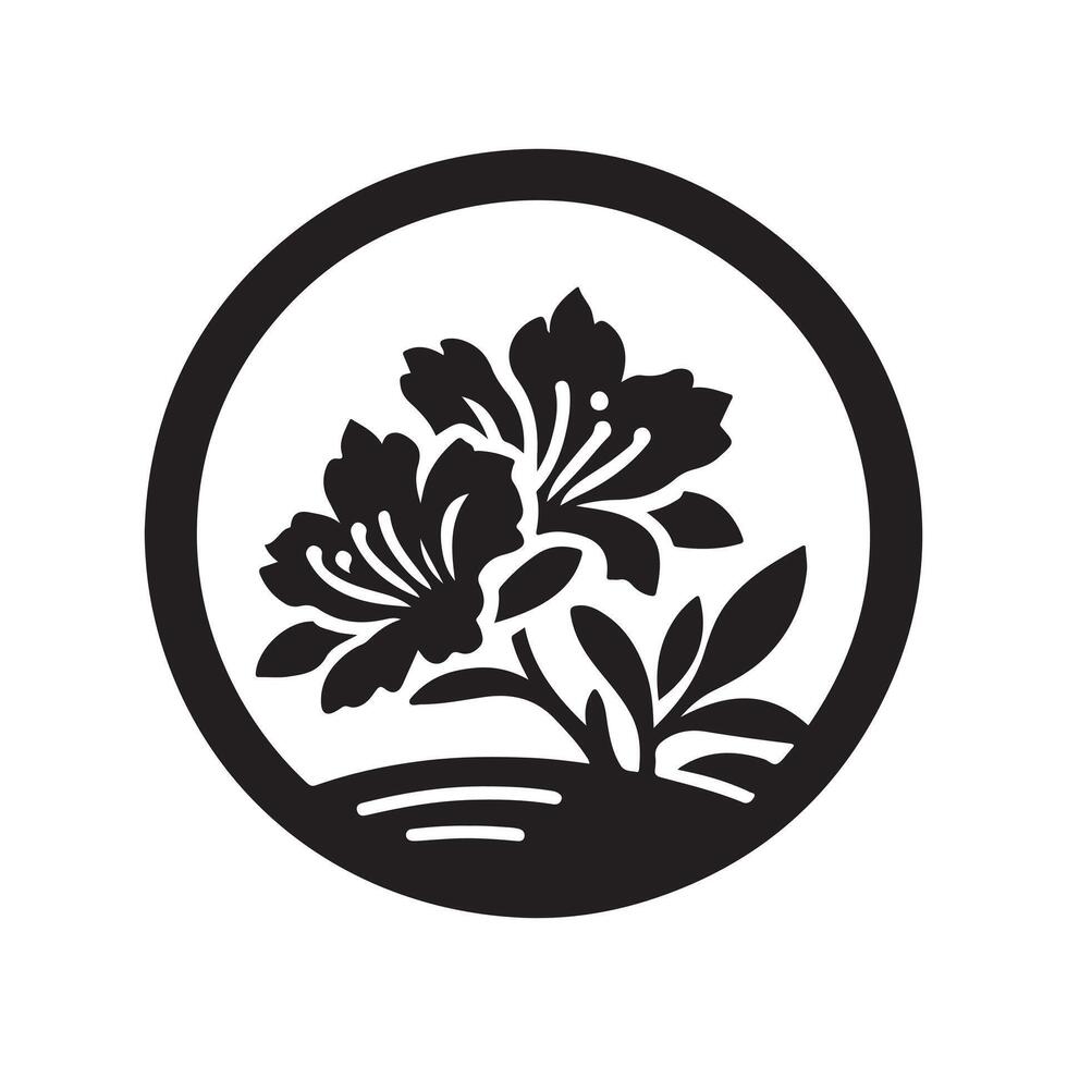 Azalea Black Image for Web Elements vector