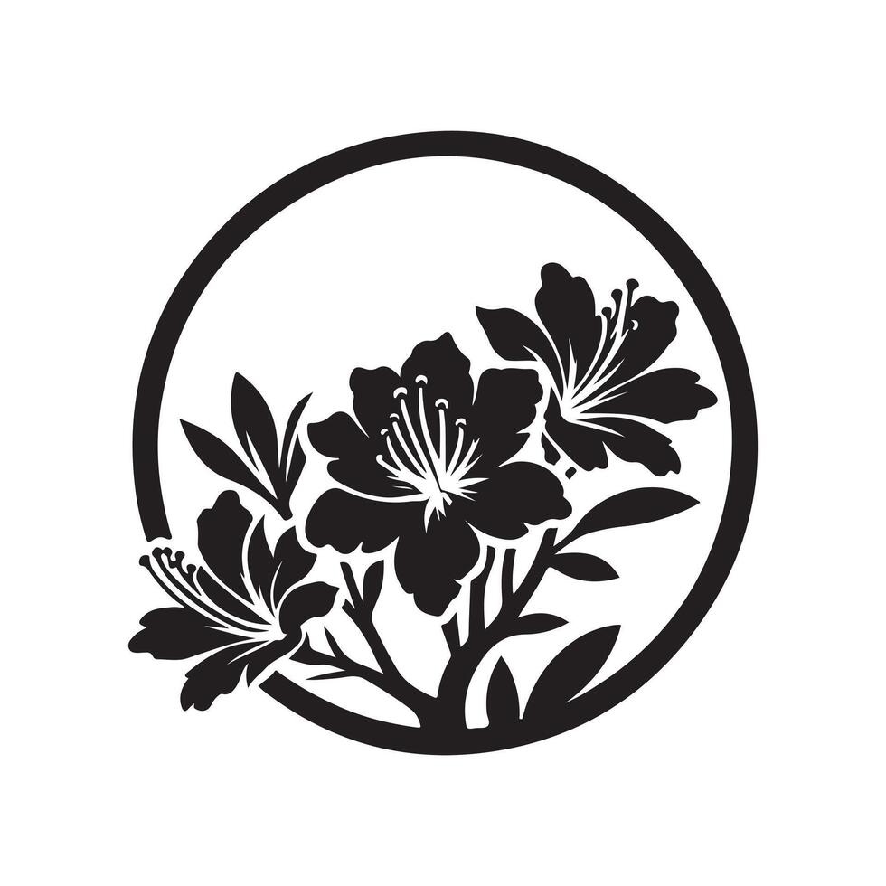 Azalea Black Silhouette for Business Cards vector