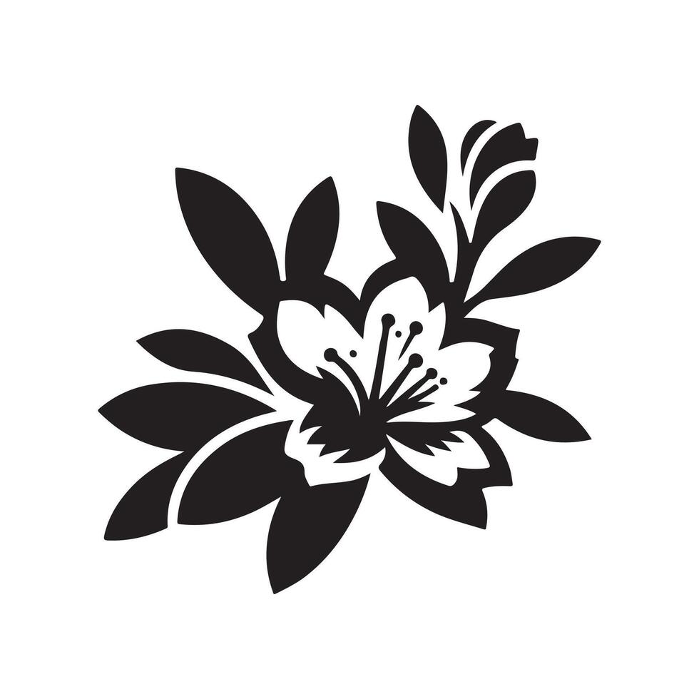 Azalea Black Silhouette for Brochures vector