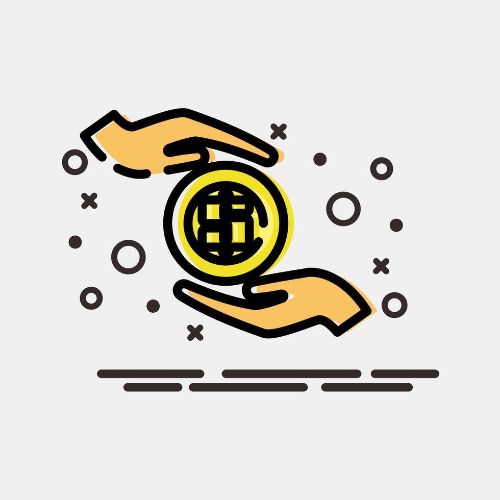 Icon payment. Economy elements. Icon in MBE style. vector
