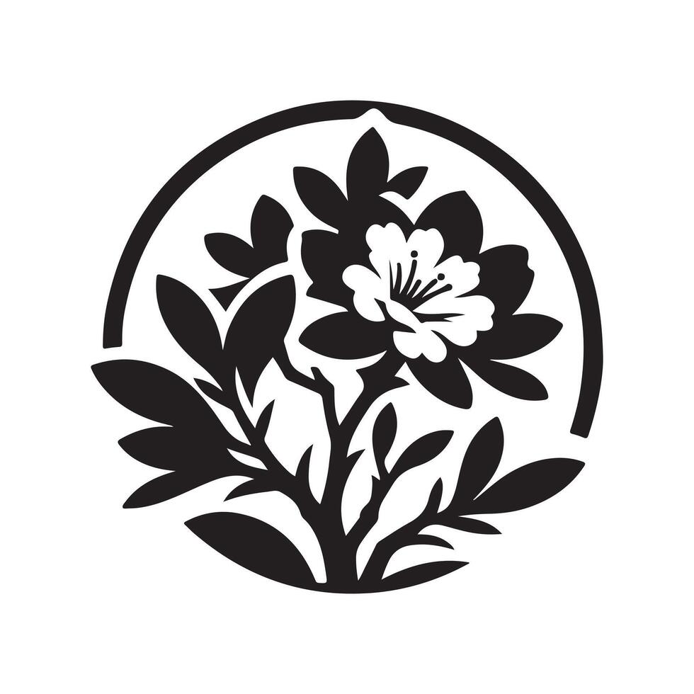 Azalea Black Illustration for Flyers vector
