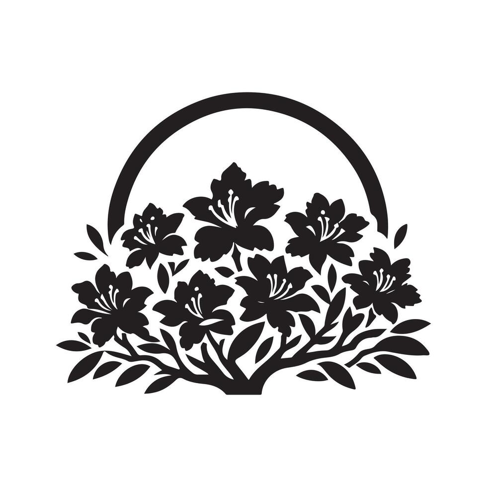 Azalea Black Silhouette Illustration Image vector