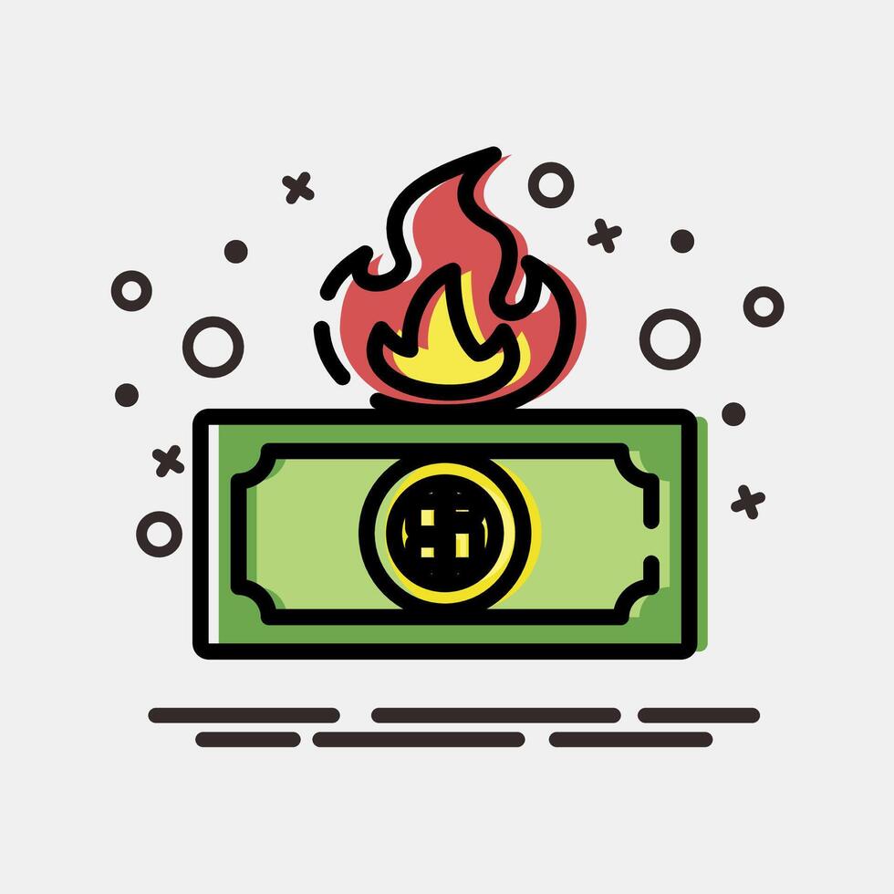 Icon inflation. Economy elements. Icon in MBE style. vector