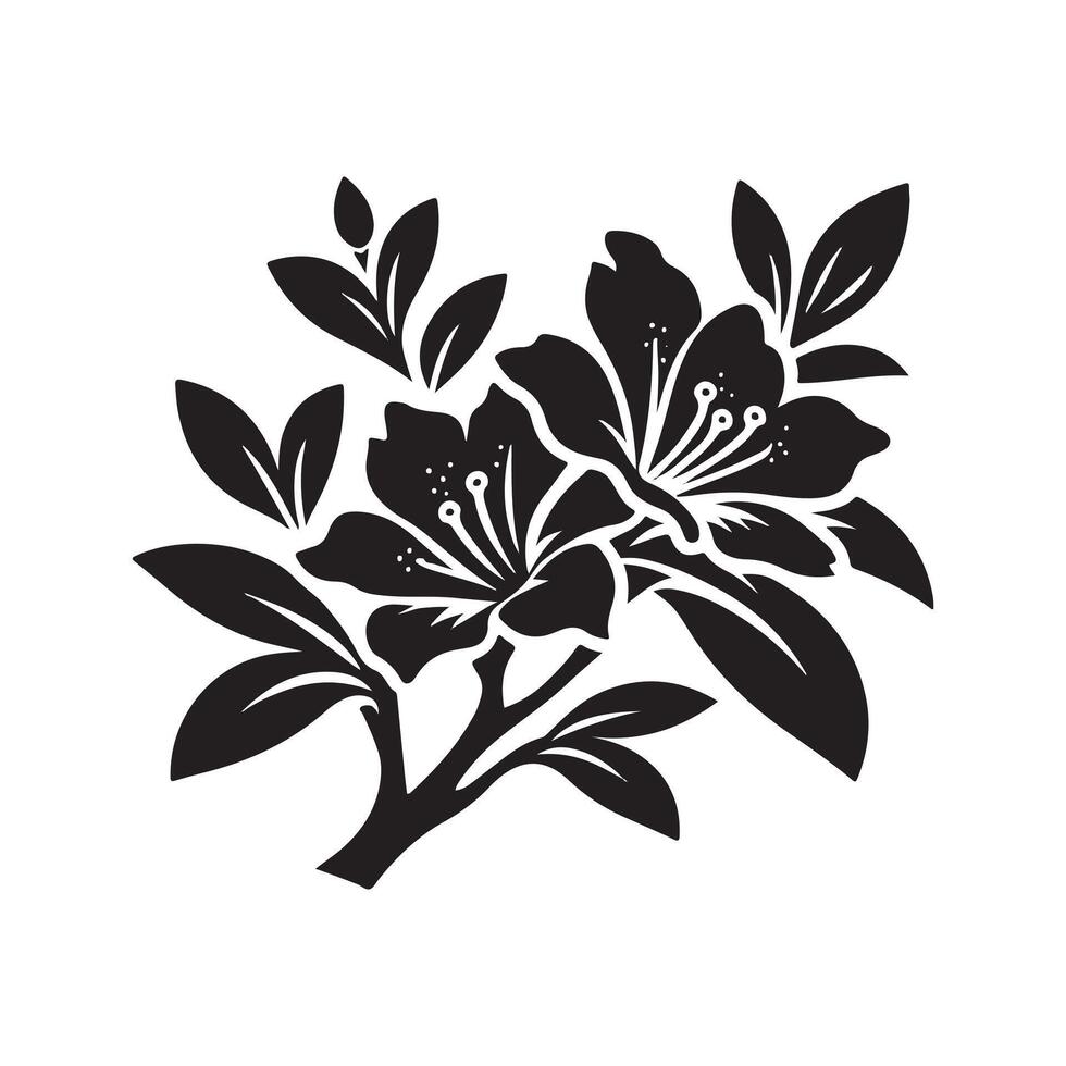 Azalea Black Silhouette for T-Shirts vector
