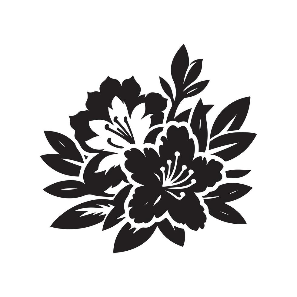 Azalea Black Art for Commercial Use vector