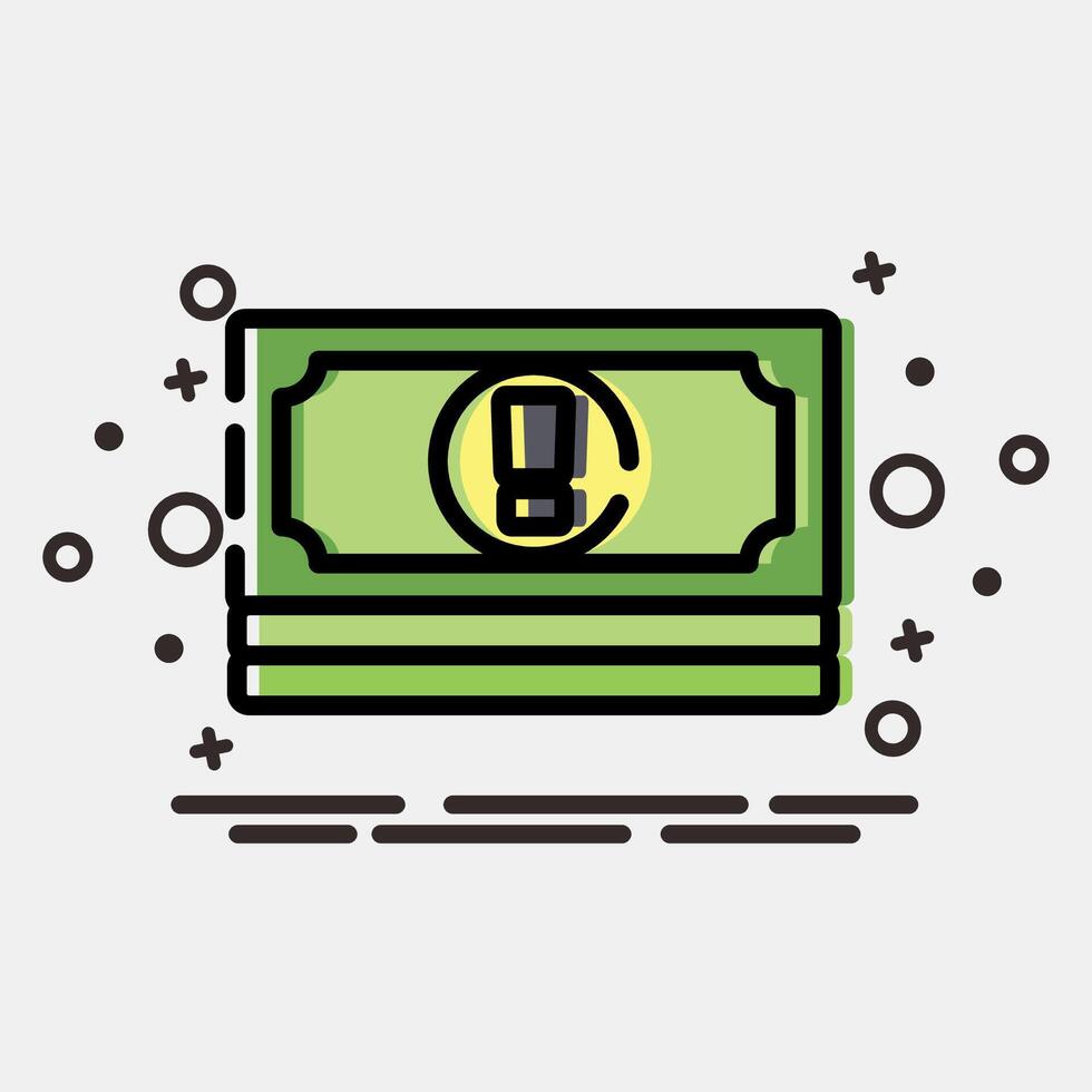 Icon crisis. Economy elements. Icon in MBE style. vector