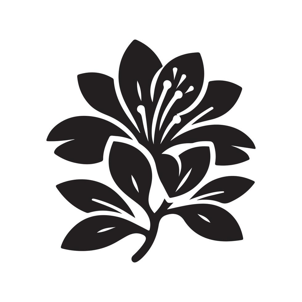 Azalea Black Clipart for Websites vector