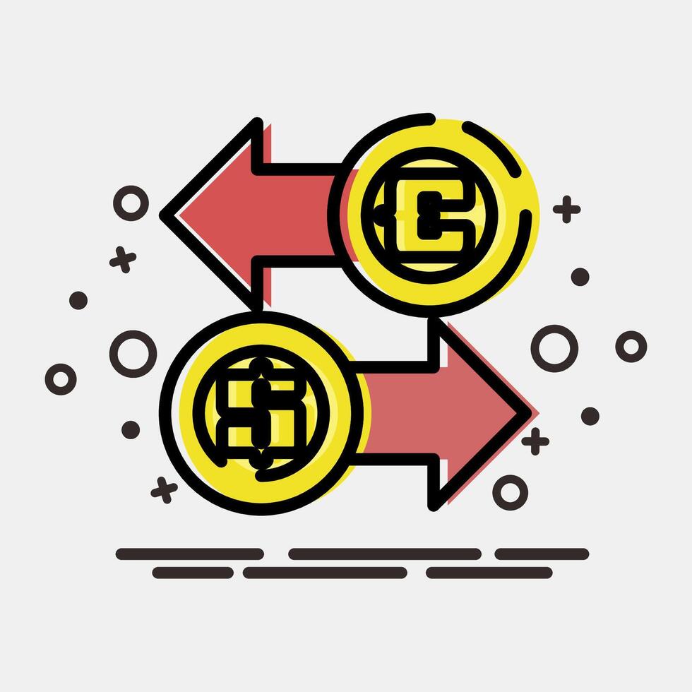 Icon exchange. Economy elements. Icon in MBE style. vector
