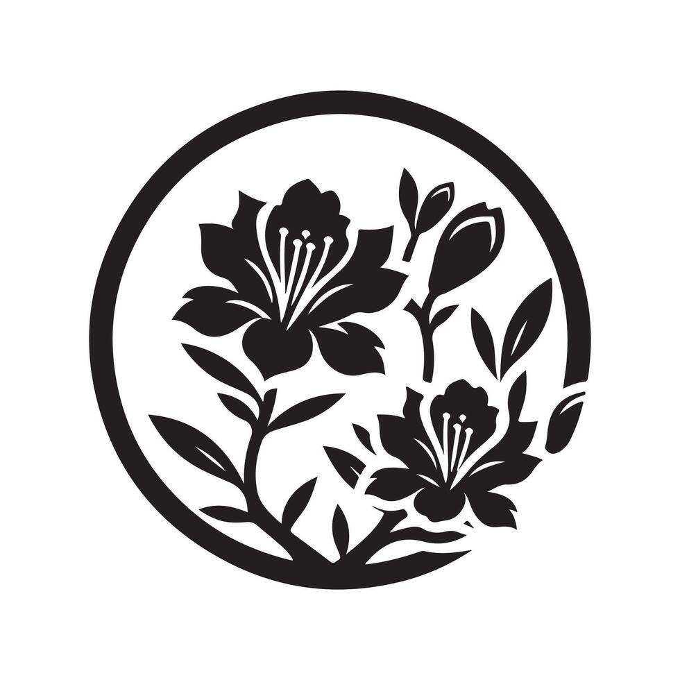 WebElegant Azalea Black Art vector