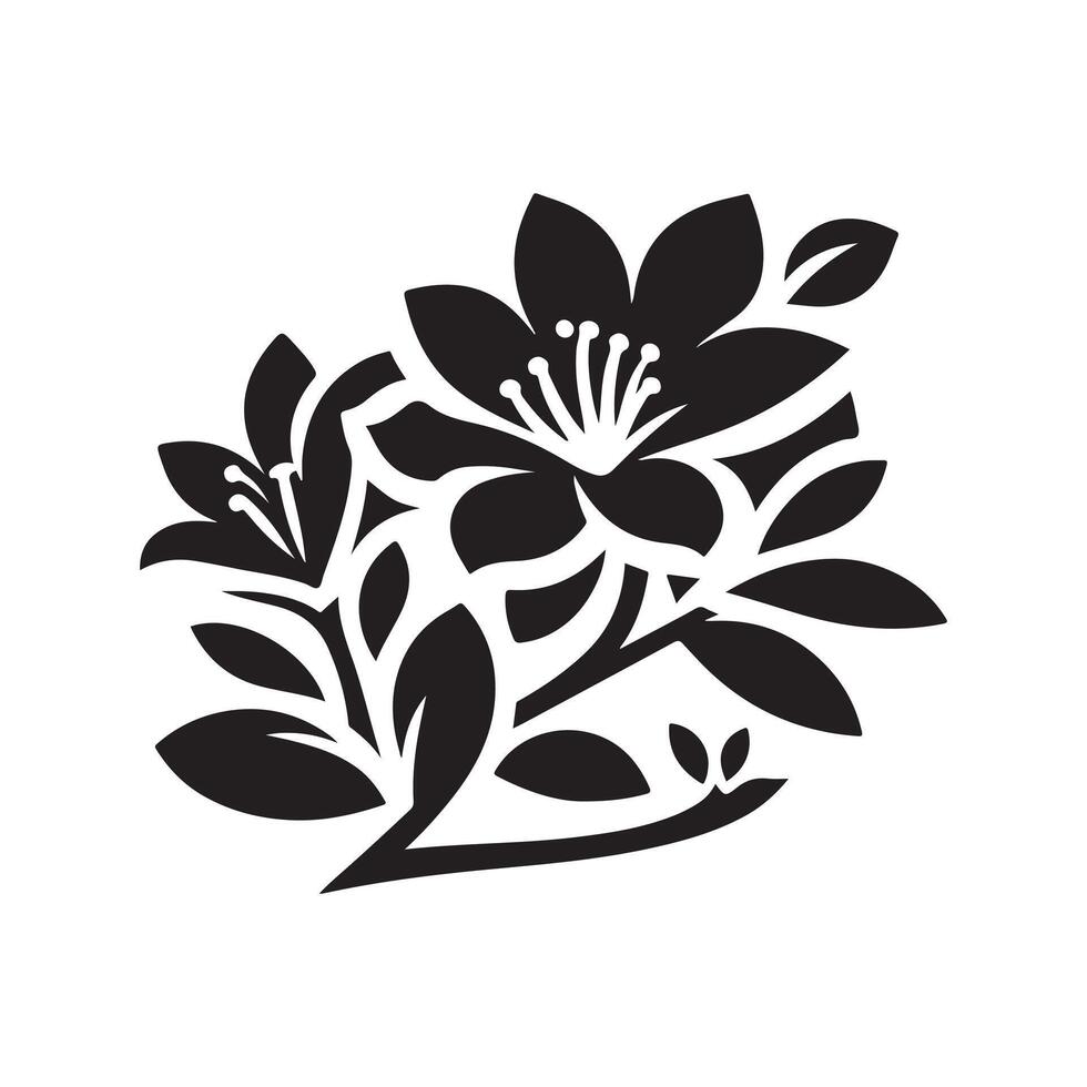 Azalea Black Art for Print vector