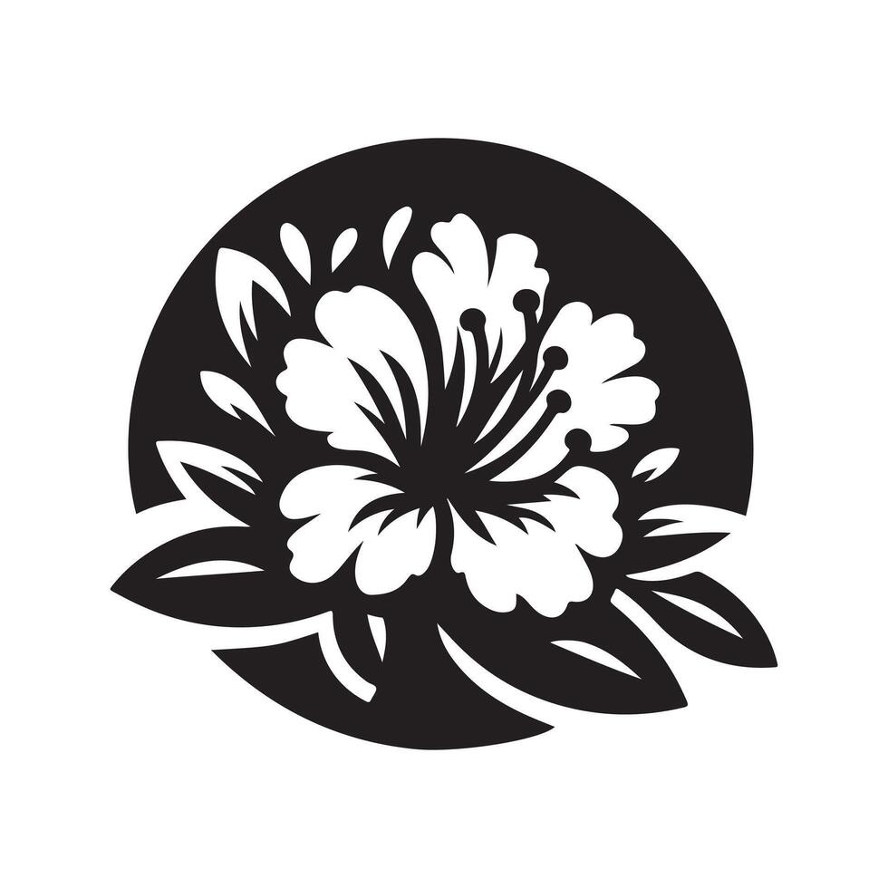 Azalea Black Silhouette Image vector