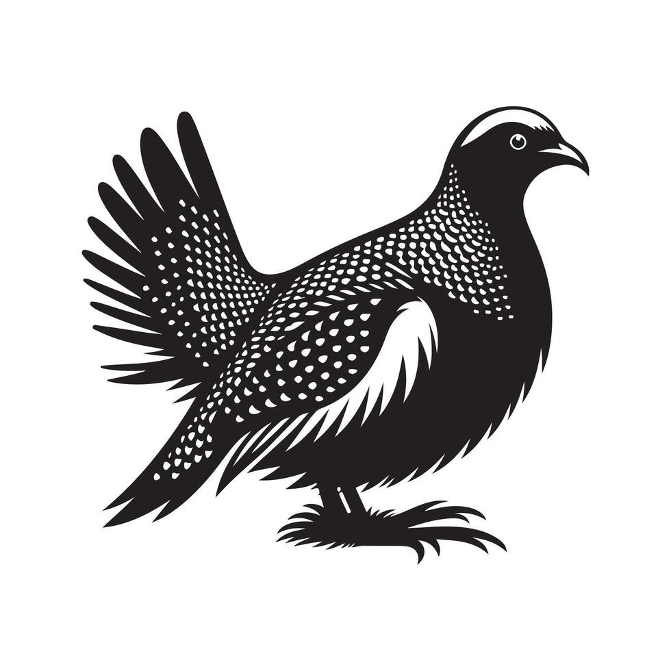 Black Sandgrouse Silhouette Image Download vector