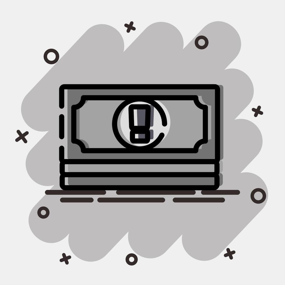 Icon crisis. Economy elements. Icon in comic style. vector