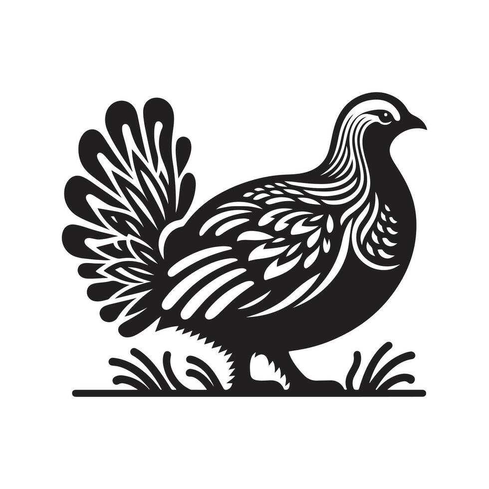 Artistic Sandgrouse Black Silhouette vector