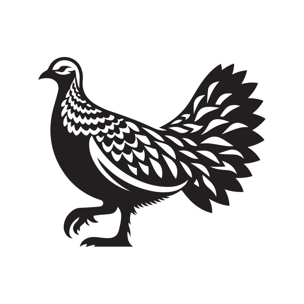 Sandgrouse Black Drawing for Designers vector