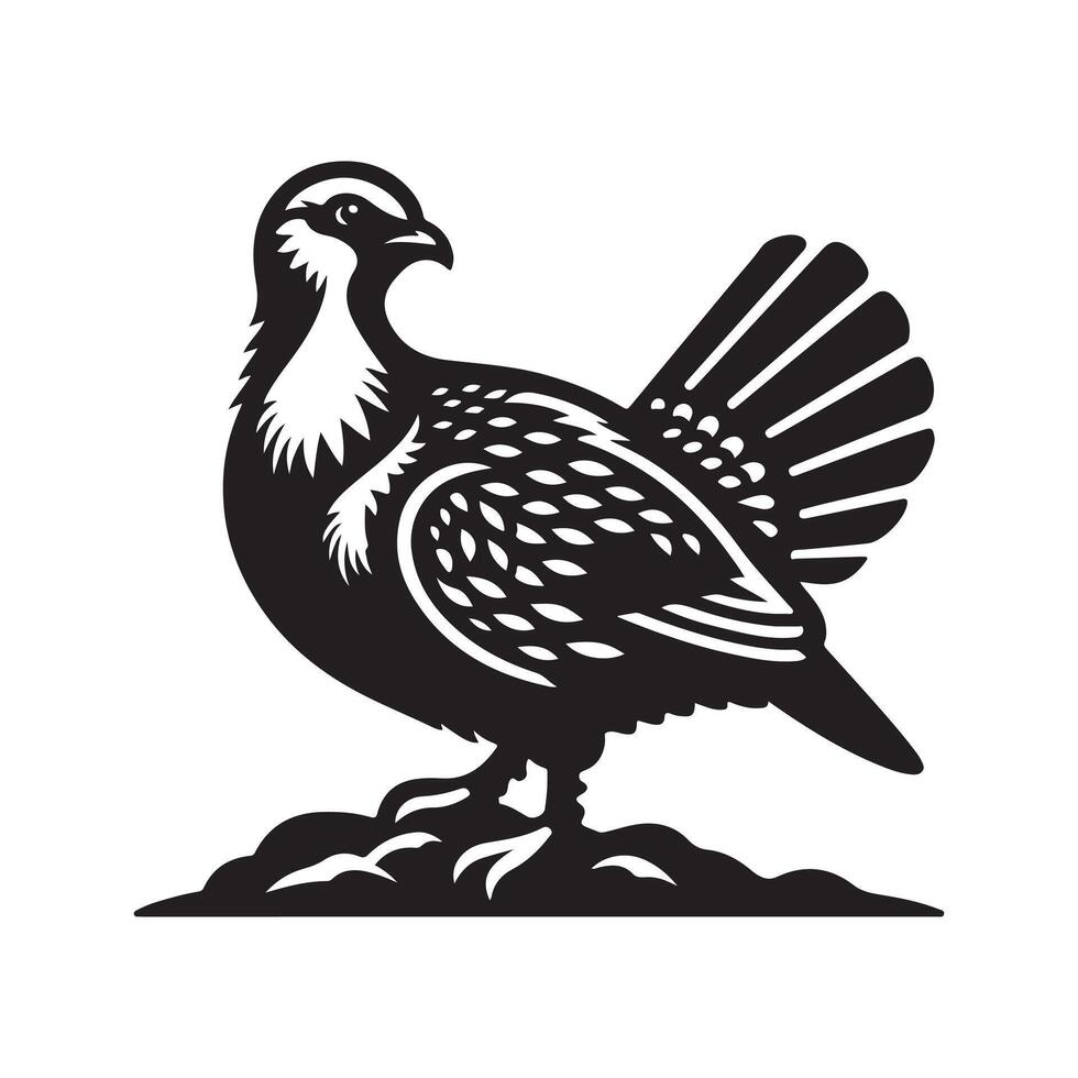 Sandgrouse Black Silhouette Isolated Image vector