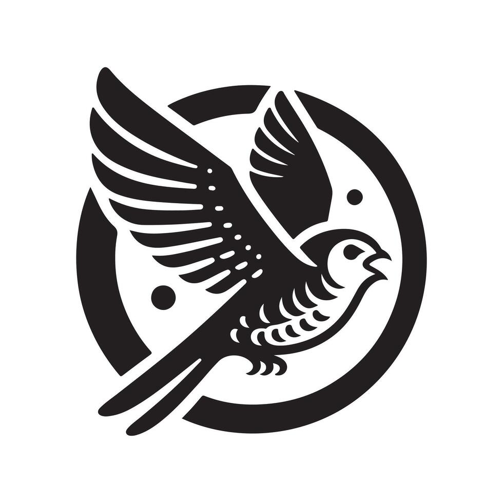 Nightjar Black Silhouette for Web Design vector