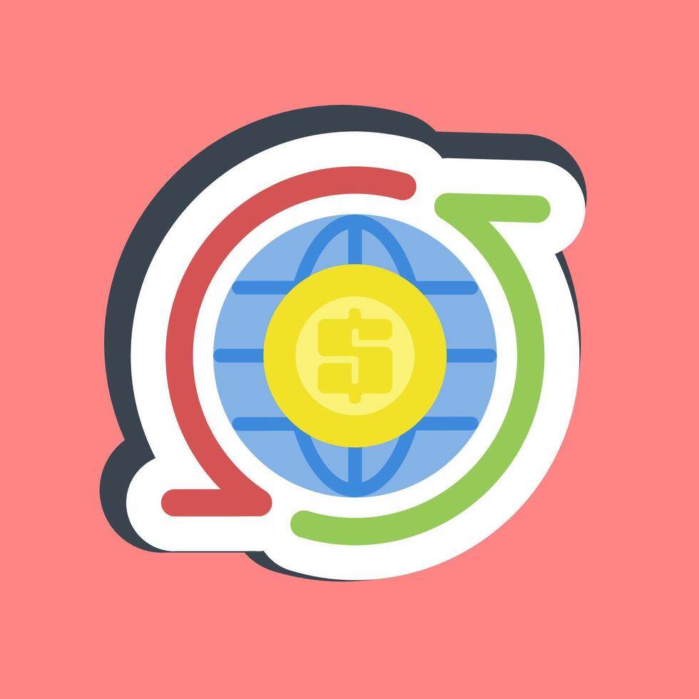 Sticker circular economic. Economy and business elements. vector