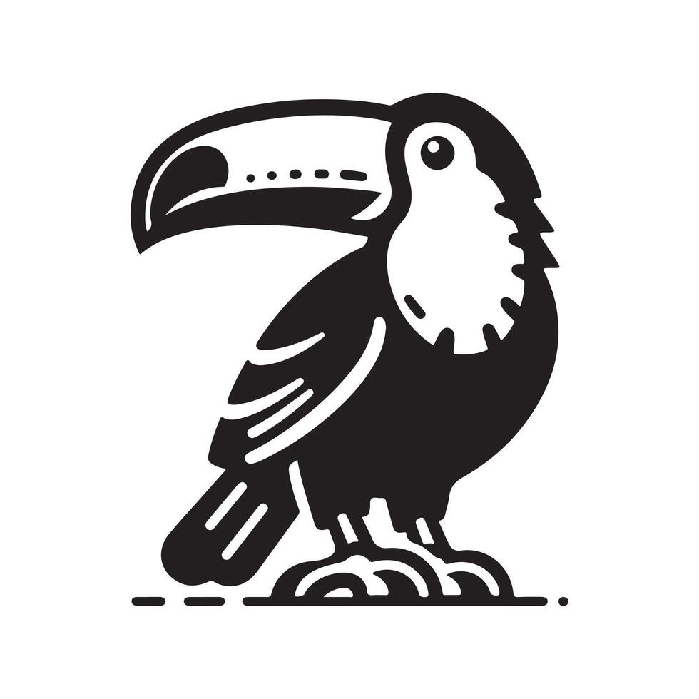 Keel Billed Toucan Black Silhouette for Business Use vector
