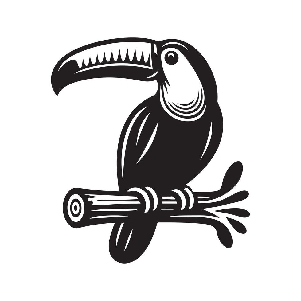 Keel Billed Toucan Black for Digital Artwork vector