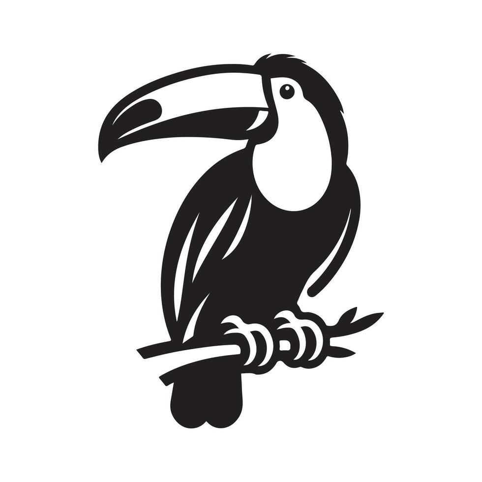 Keel Billed Toucan Black Silhouette Clipart for Web Use vector