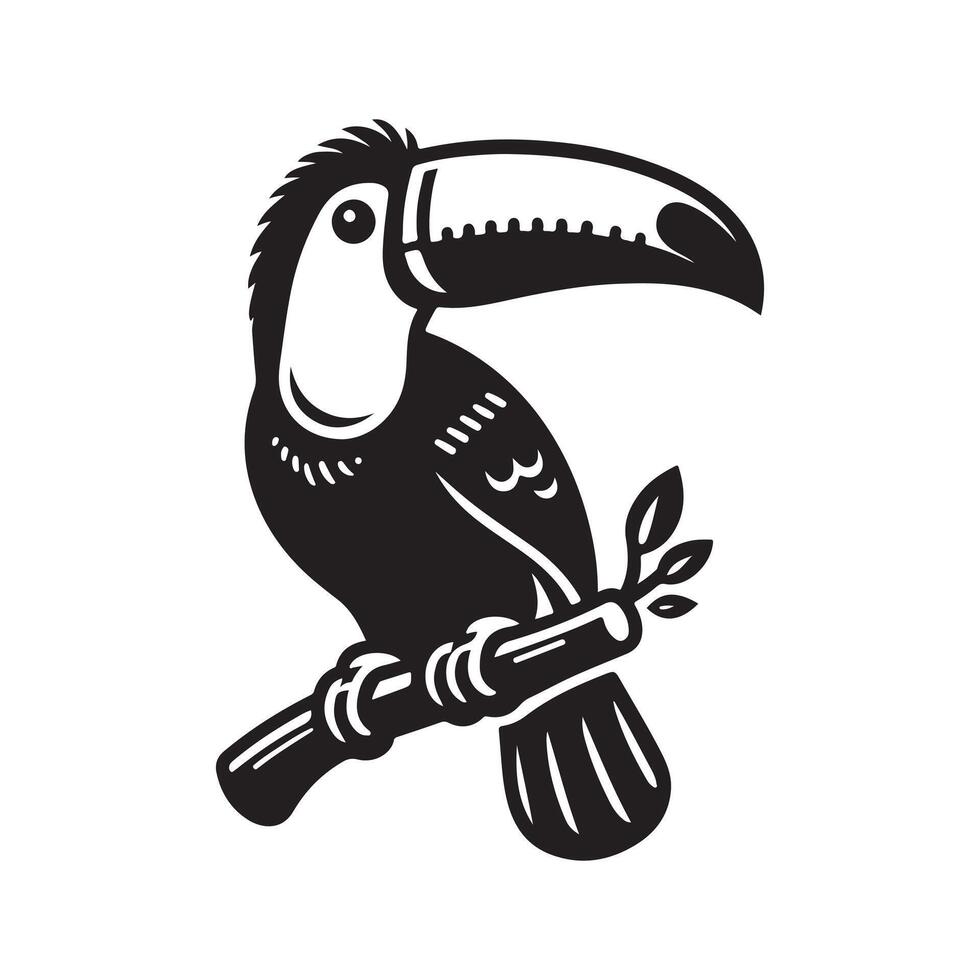 Keel Billed Toucan Black Image for Branding vector